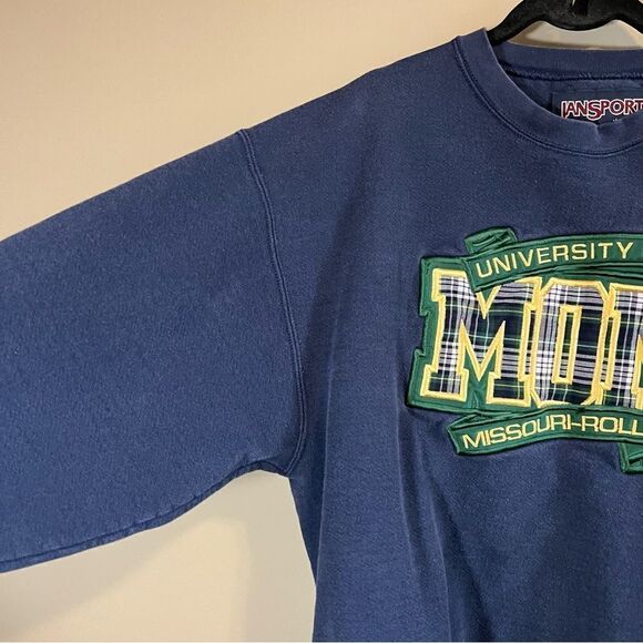✨ Vintage Jansport University of Missouri Rolla Mom Blue Sweatshirt Large - Picture 3 of 10